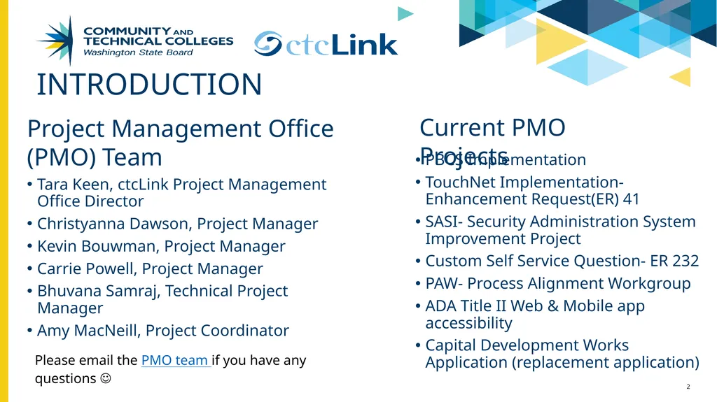 PBCS & TouchNet update Project Management Office - slide 2 of 19