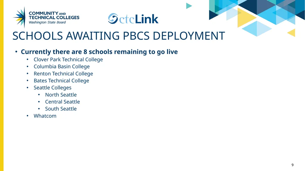 PBCS & TouchNet update Project Management Office - slide 9 of 19