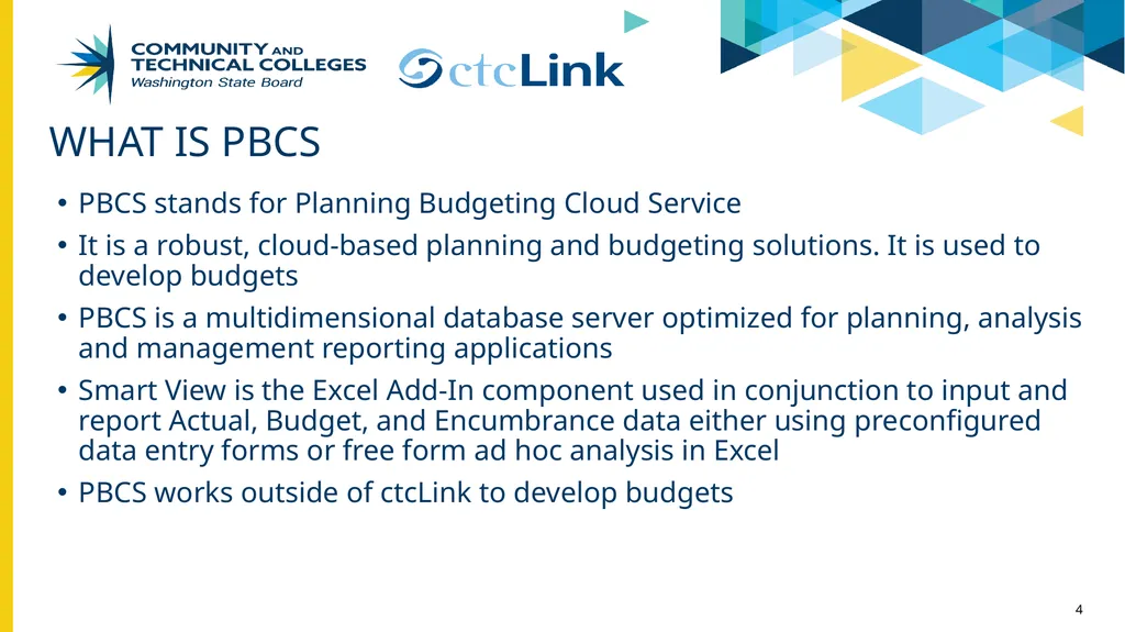 PBCS & TouchNet update Project Management Office - slide 4 of 19
