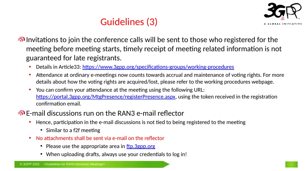 Guidelines for RAN3 f2f Meetings with Remote - slide 7 of 11
