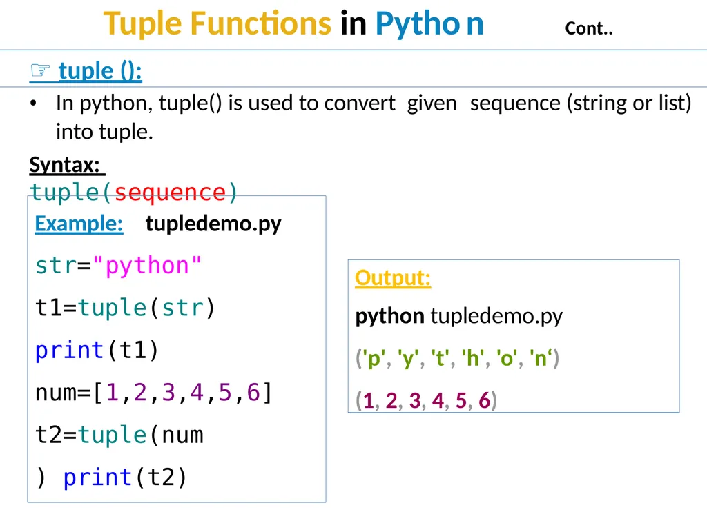 Tuple in Python Tuple Creation Tuple in Python In - slide 19 of 53
