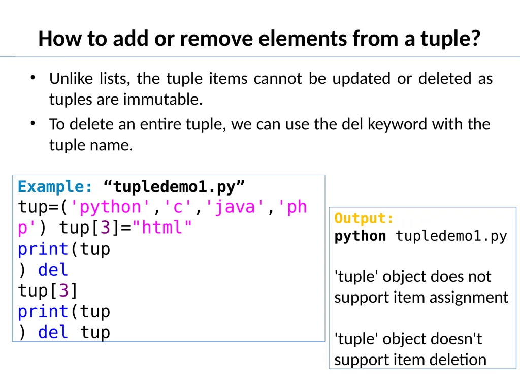 Tuple in Python Tuple Creation Tuple in Python In - slide 10 of 53