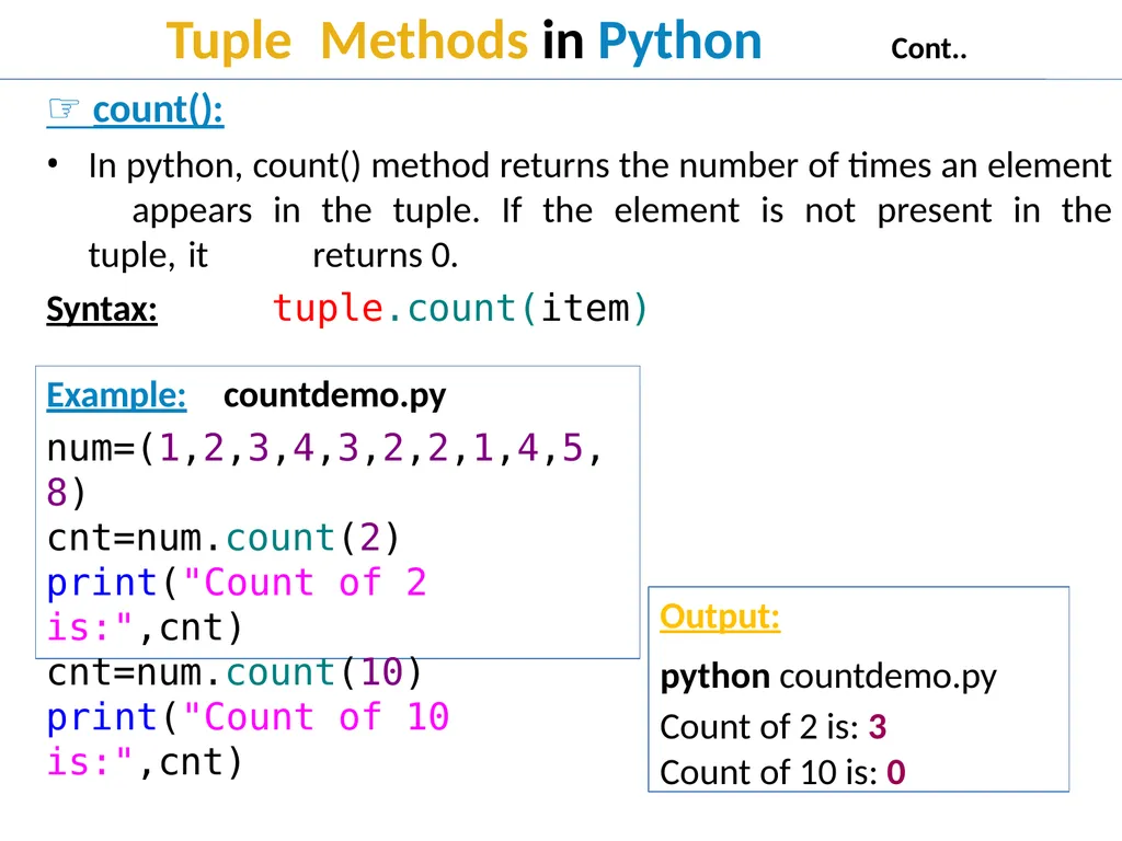 Tuple in Python Tuple Creation Tuple in Python In - slide 20 of 53