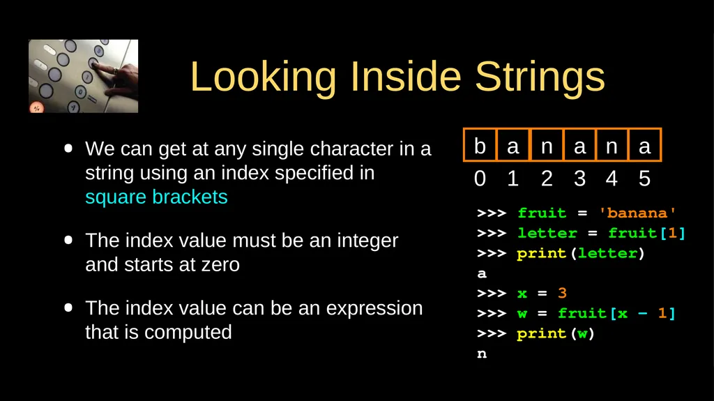 Strings Chapter 6 Python for Everybody - slide 4 of 33