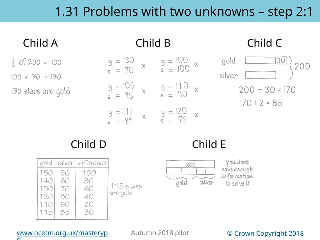 1.31 Problems with two unknowns Representations | - slide 12 of 44