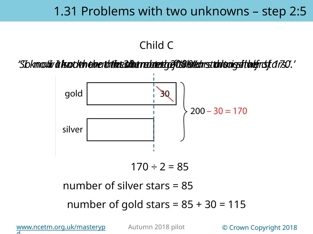 1.31 Problems with two unknowns Representations | - slide 14 of 44