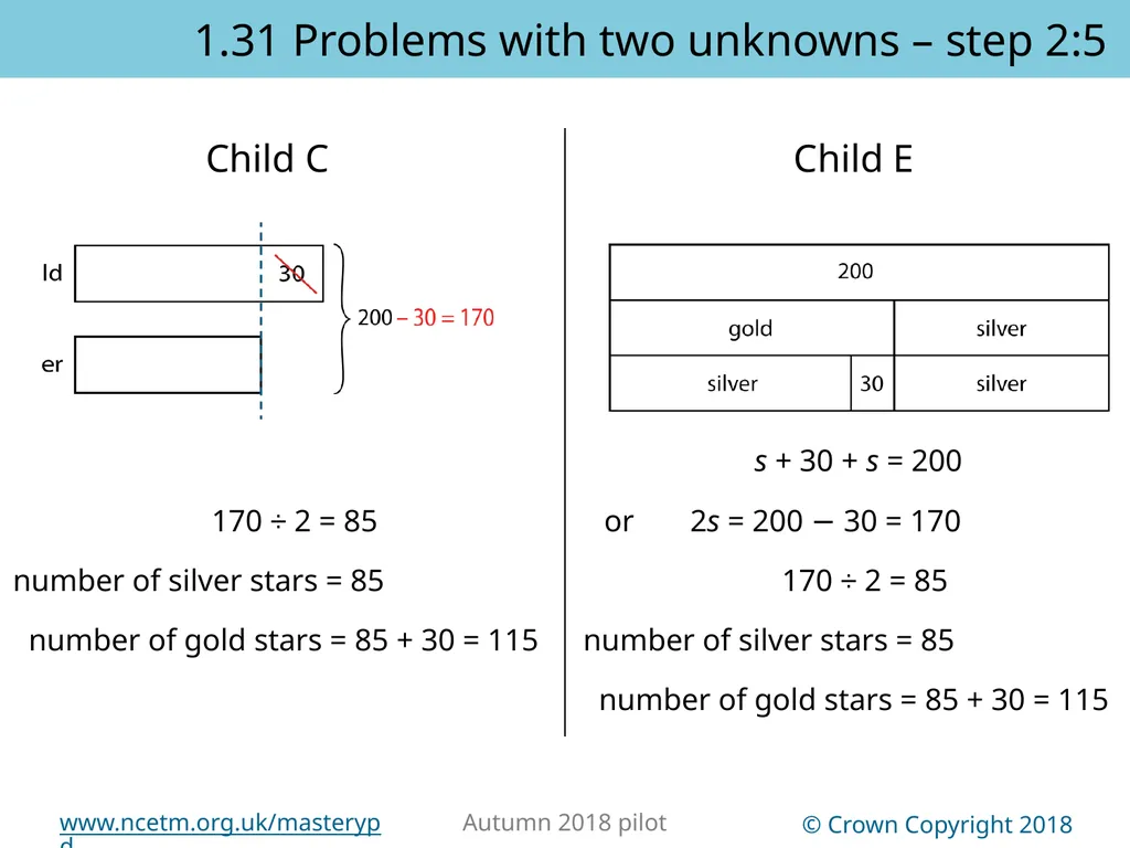 1.31 Problems with two unknowns Representations | - slide 16 of 44