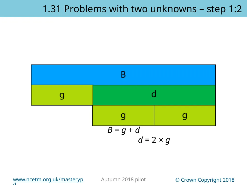 1.31 Problems with two unknowns Representations | - slide 5 of 44