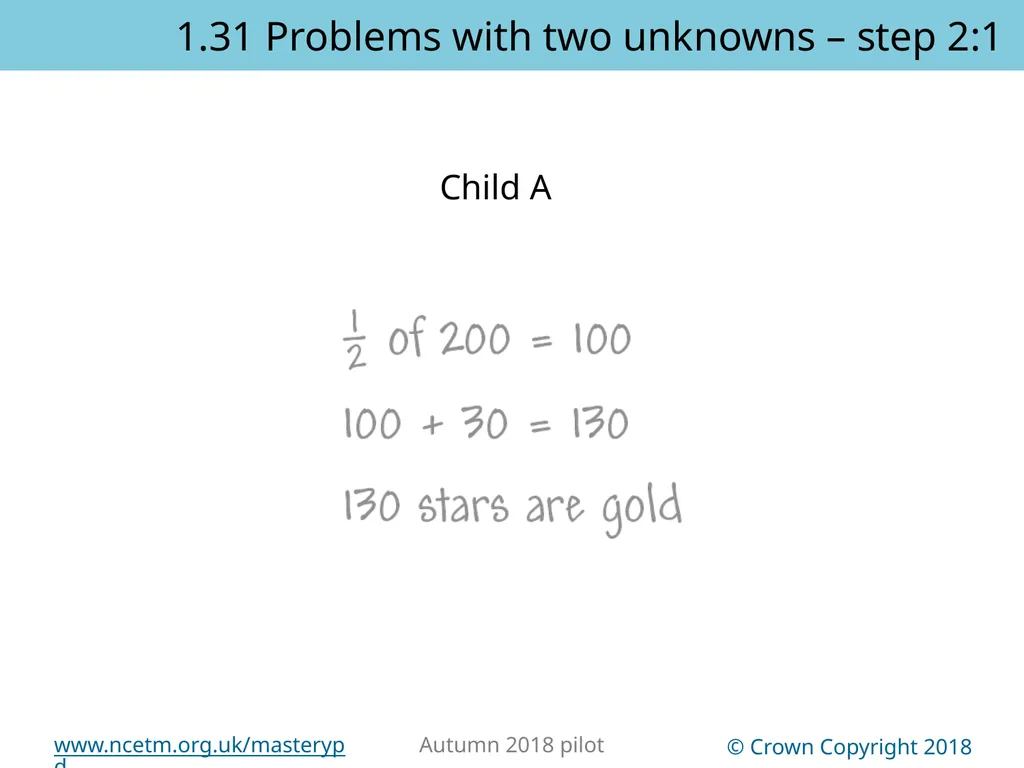 1.31 Problems with two unknowns Representations | - slide 7 of 44