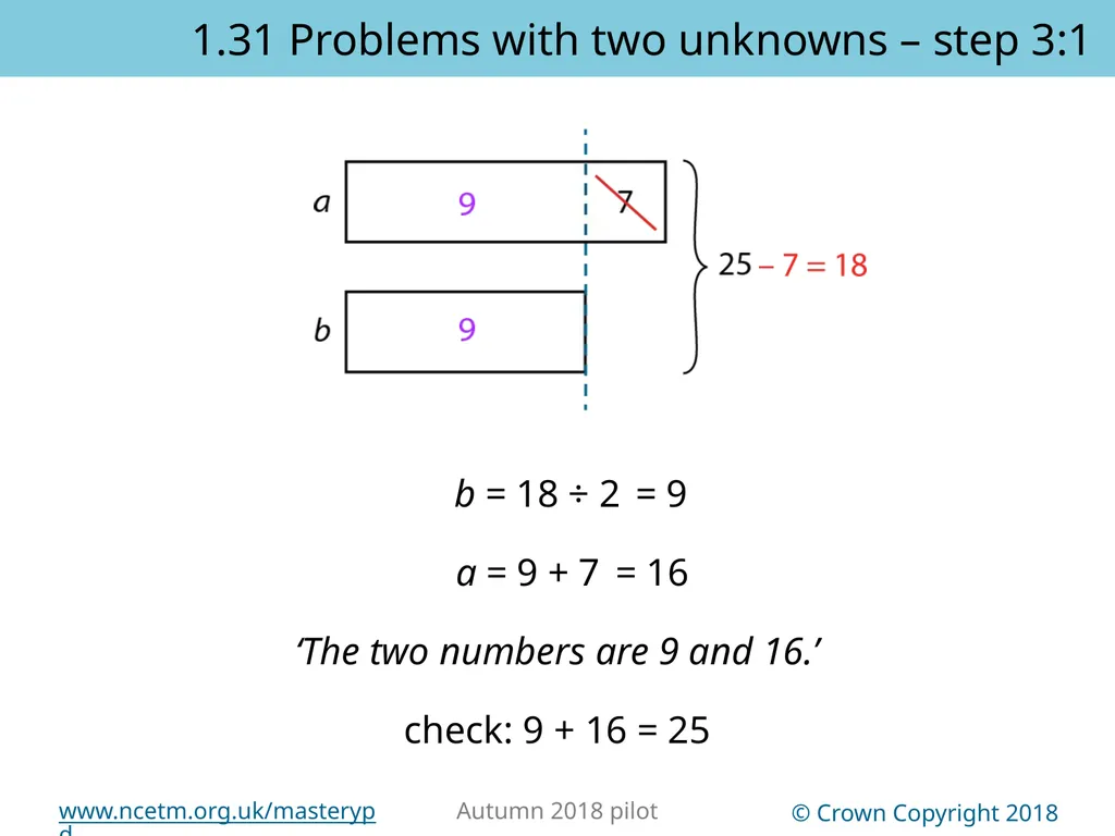1.31 Problems with two unknowns Representations | - slide 17 of 44