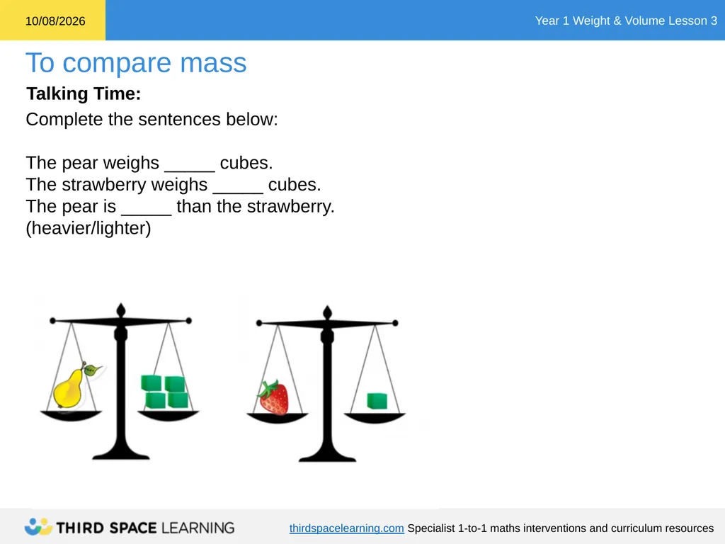 Weight & Volume Lesson 3 Ready-to-go Lesson Slides - slide 5 of 21