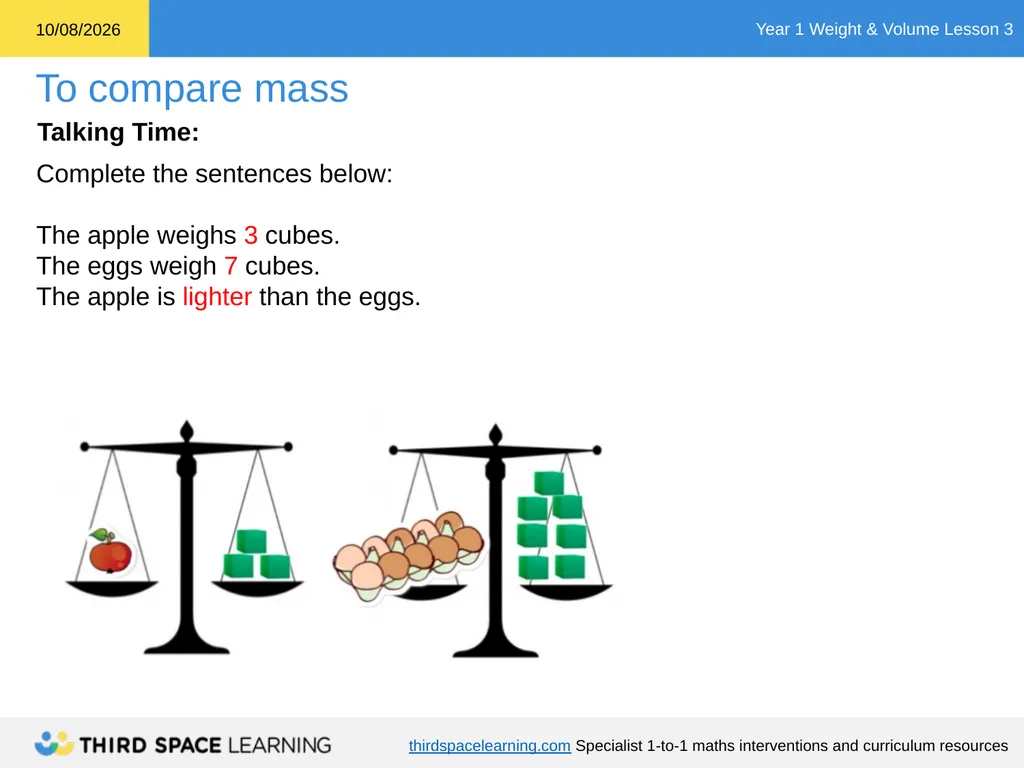 Weight & Volume Lesson 3 Ready-to-go Lesson Slides - slide 8 of 21
