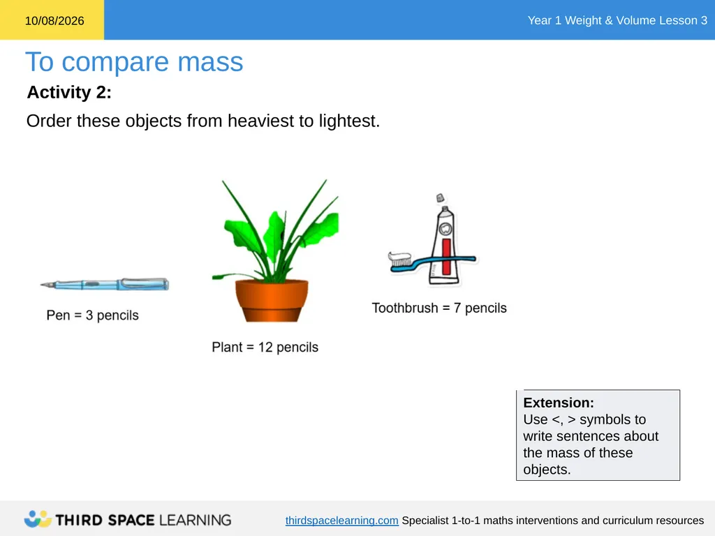 Weight & Volume Lesson 3 Ready-to-go Lesson Slides - slide 15 of 21