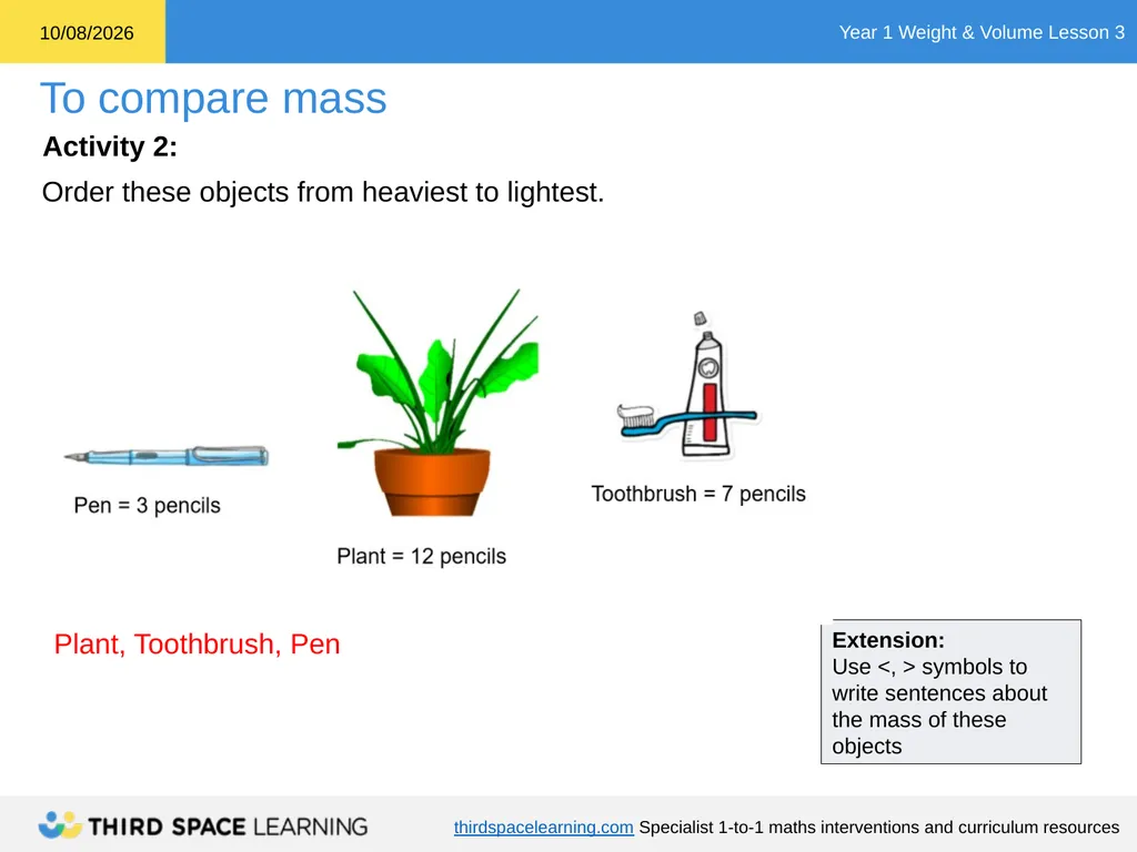 Weight & Volume Lesson 3 Ready-to-go Lesson Slides - slide 16 of 21