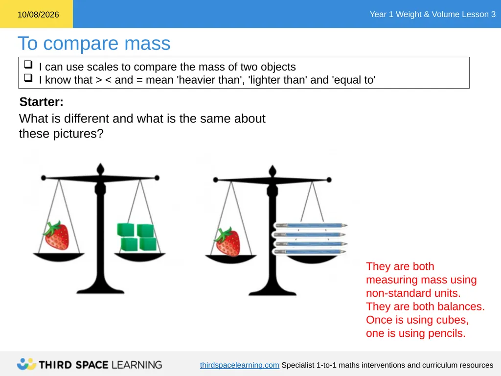 Weight & Volume Lesson 3 Ready-to-go Lesson Slides - slide 4 of 21