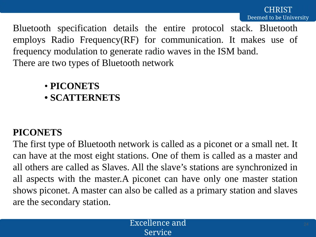 Computer Networks Bluetooth- L2CAP & Baseband - slide 24 of 27