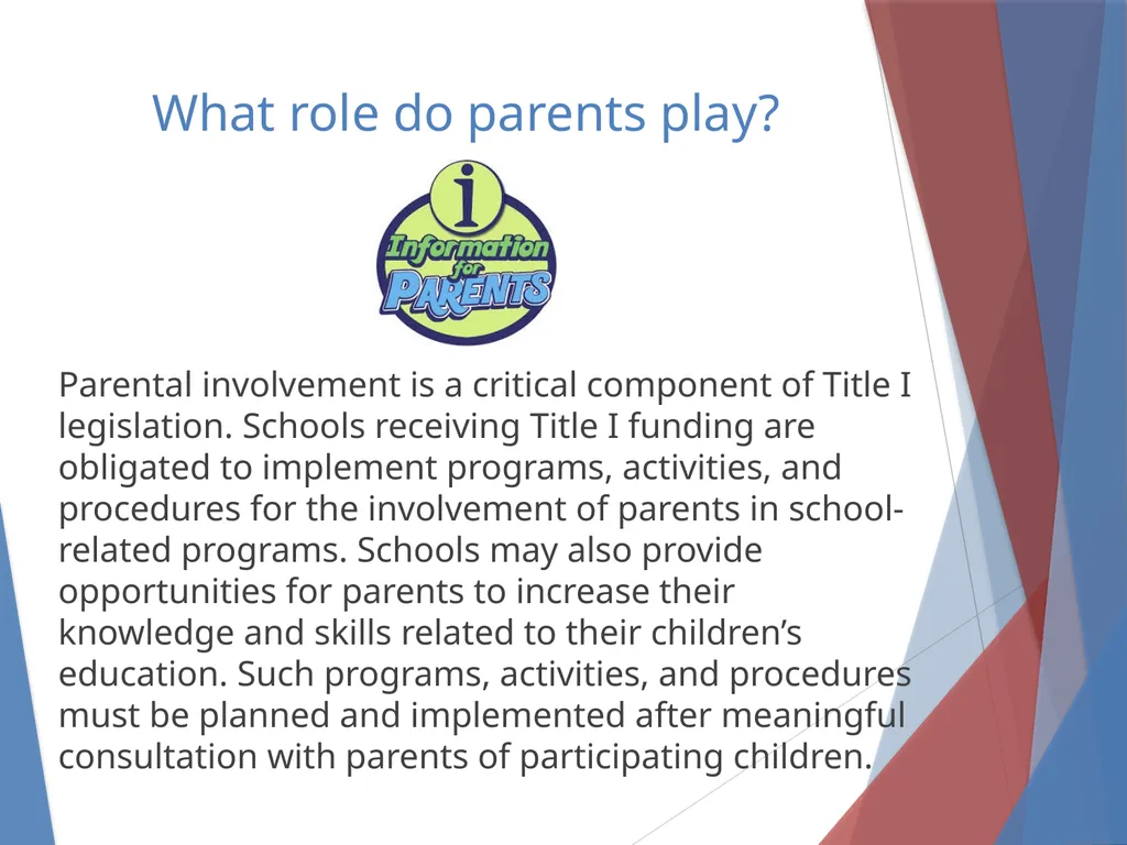 What you need to know About Title I Parent Meeting - slide 13 of 18