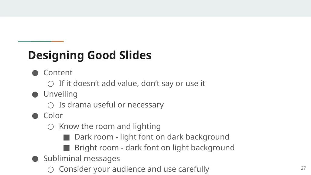 Effective Presentations Peter Masucci Adjunct - slide 27 of 52