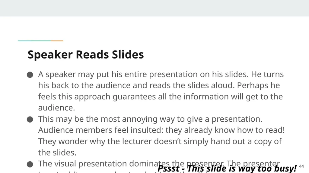 Effective Presentations Peter Masucci Adjunct - slide 44 of 52