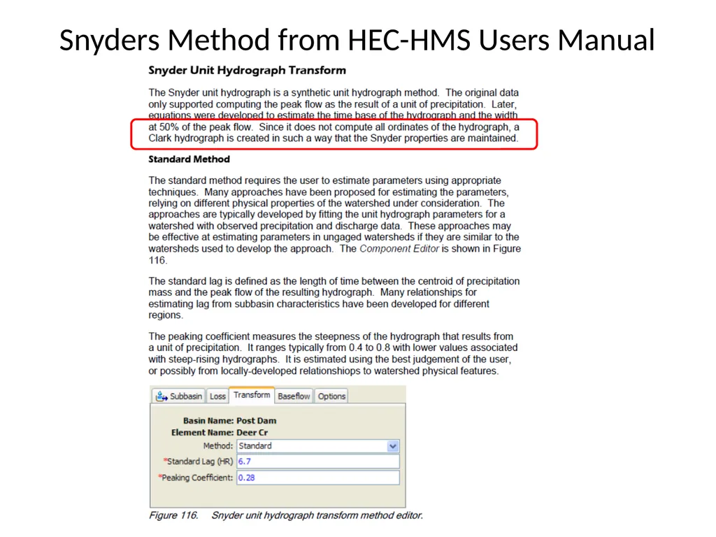 Components of an HEC-HMS Model Basin Model Basin - slide 3 of 3