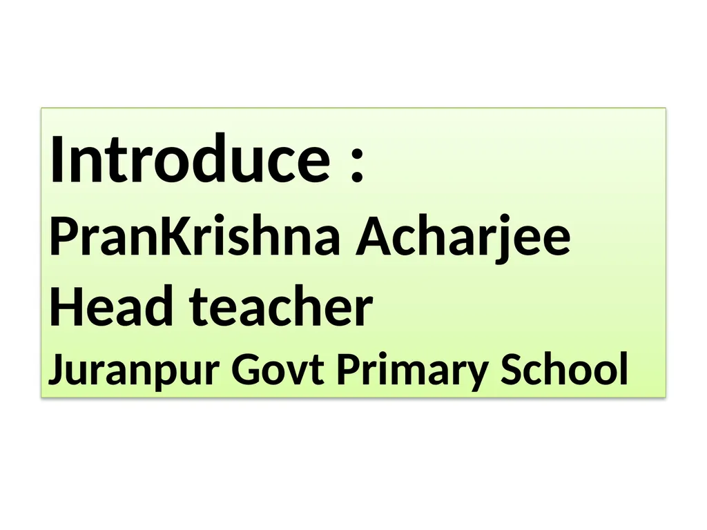 WELCOME Introduce : PranKrishna Acharjee Head - slide 2 of 31