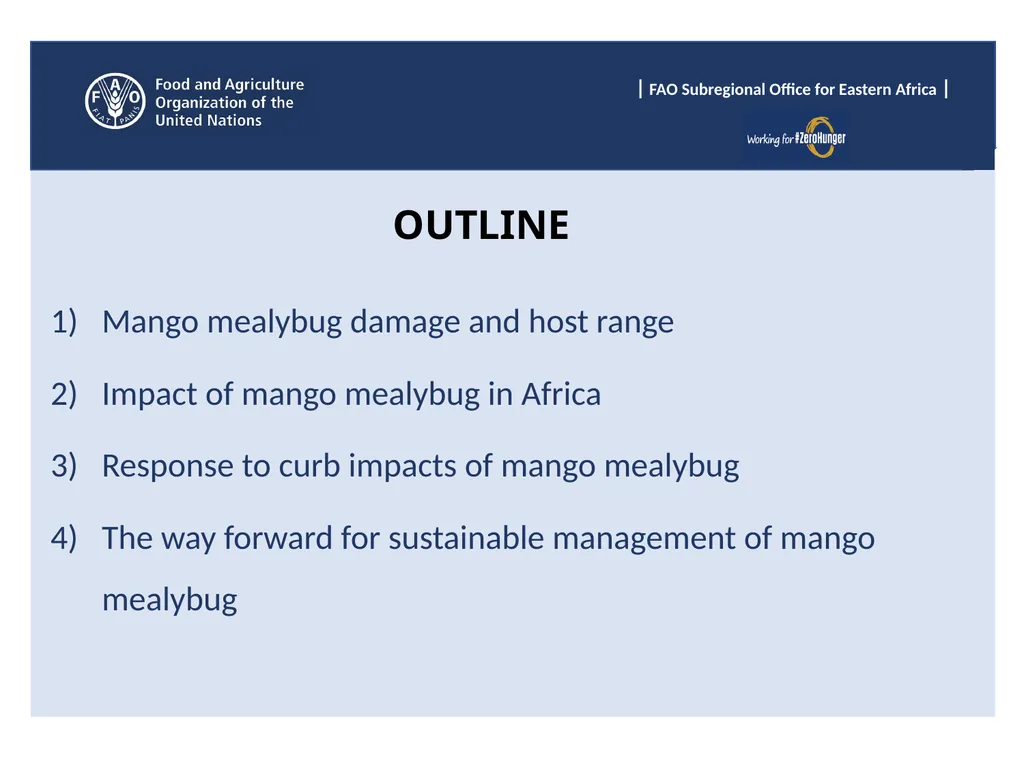 Sub Regional Office for Eastern Africa (SFE), Food - slide 2 of 22