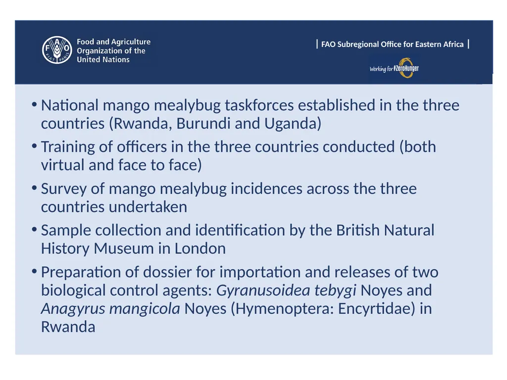 Sub Regional Office for Eastern Africa (SFE), Food - slide 19 of 22