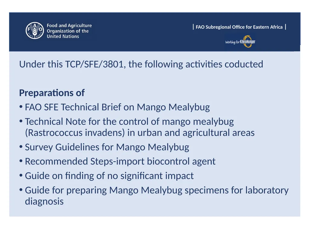 Sub Regional Office for Eastern Africa (SFE), Food - slide 18 of 22