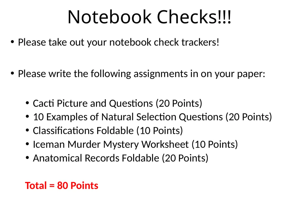 Classifications Tuesday 3/3/2015 Agenda: - slide 6 of 6