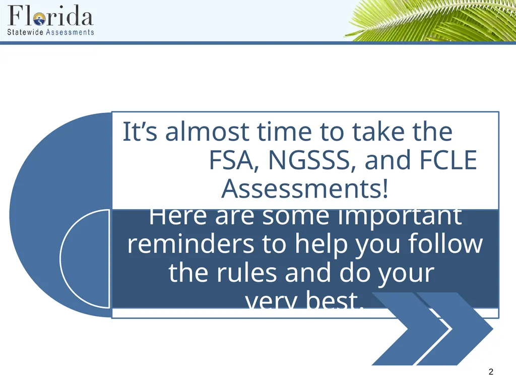 Testing Rules for Computer-Based FSA, NGSSS, and - slide 2 of 19
