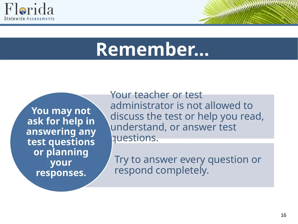 Testing Rules for Computer-Based FSA, NGSSS, and - slide 16 of 19