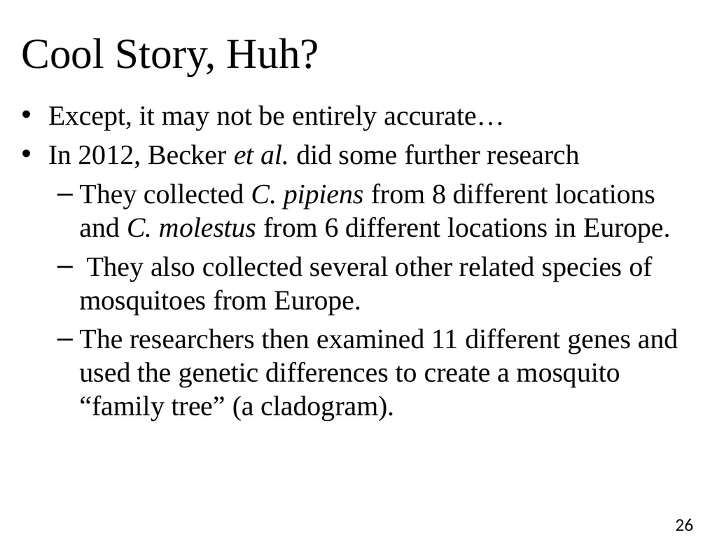 Blood Suckers! A Case Study on Evolution and - slide 26 of 33