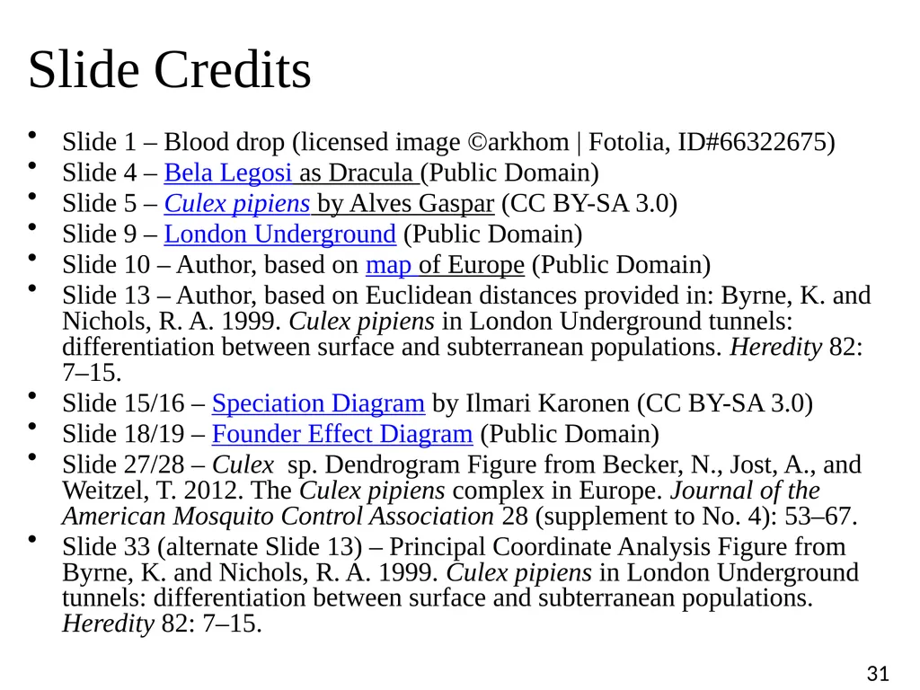 Blood Suckers! A Case Study on Evolution and - slide 31 of 33