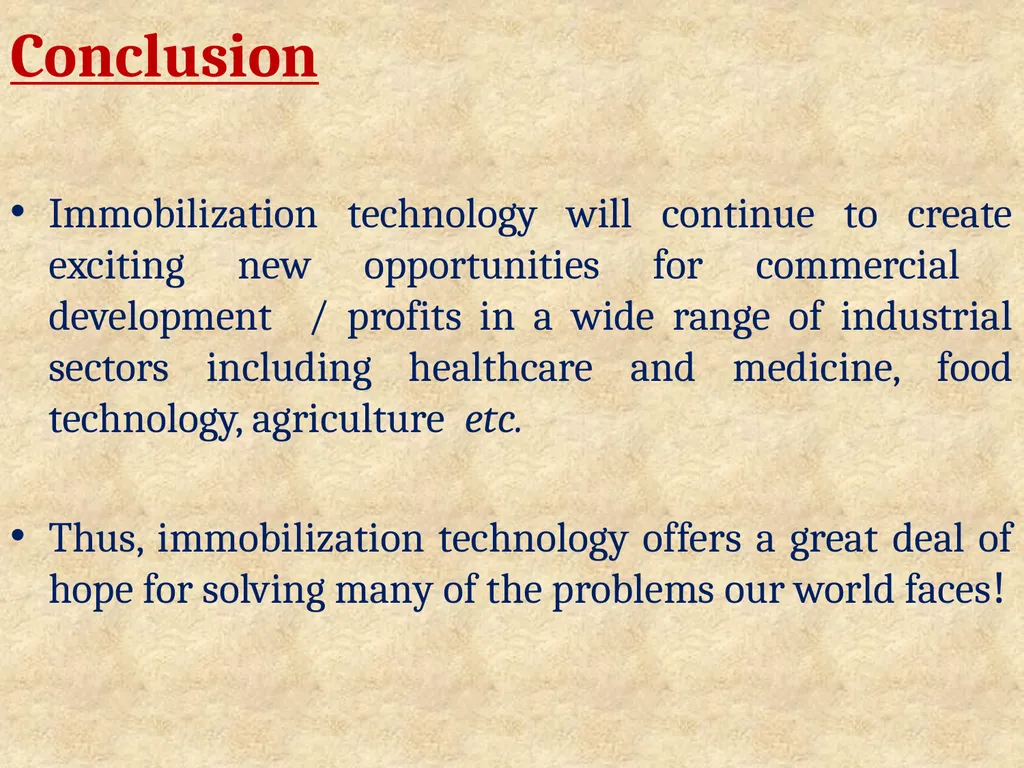 Enzyme Immobilization : A technique for Industrial - slide 33 of 34