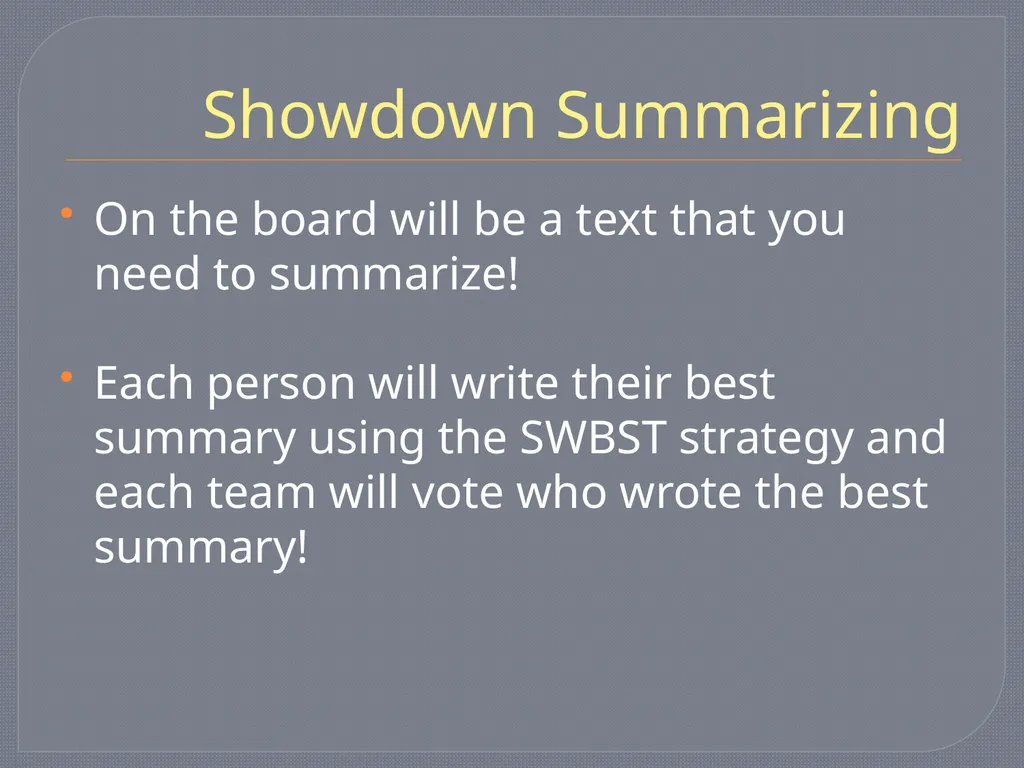 SWBST A Summarizing Strategy Somebody Wanted But - slide 9 of 15