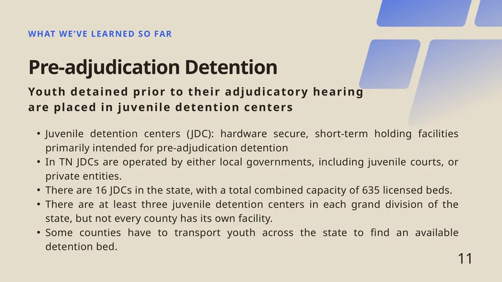 Juvenile Detention Challenges in Tennessee - slide 11 of 24
