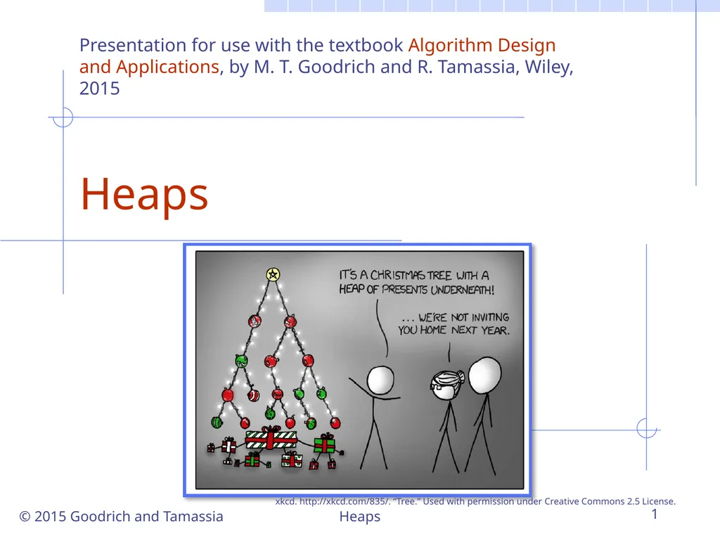Heaps 1 Heaps © 2015 Goodrich and Tamassia - slide 1 of 22