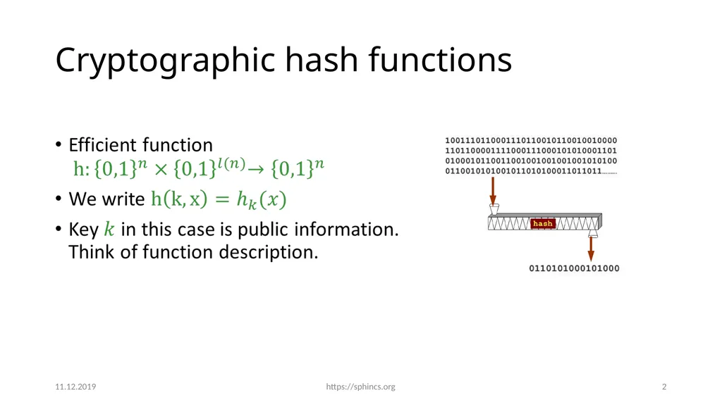From hash-function security in a post-quantum - slide 2 of 48