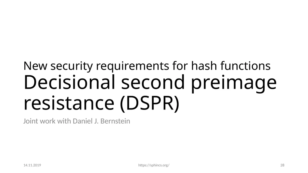 From hash-function security in a post-quantum - slide 27 of 48