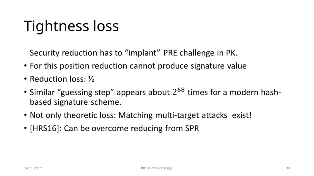 From hash-function security in a post-quantum - slide 29 of 48