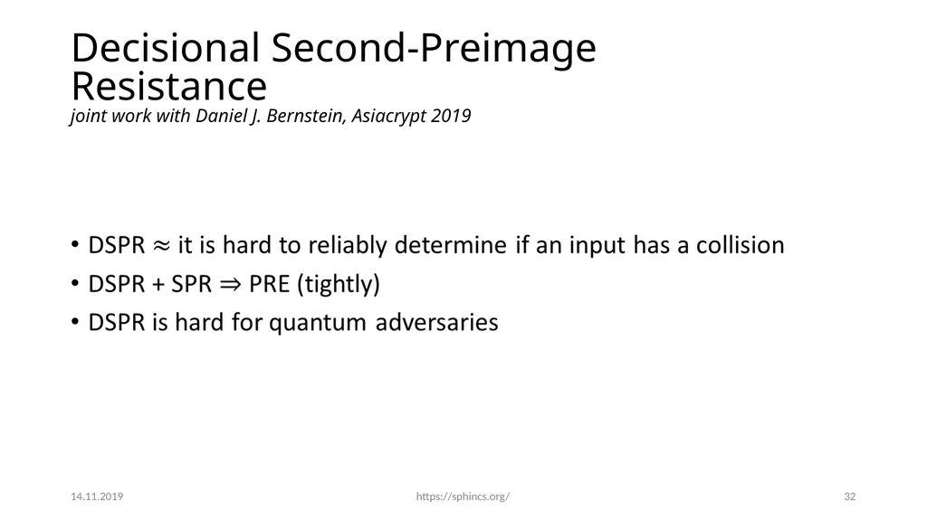 From hash-function security in a post-quantum - slide 31 of 48