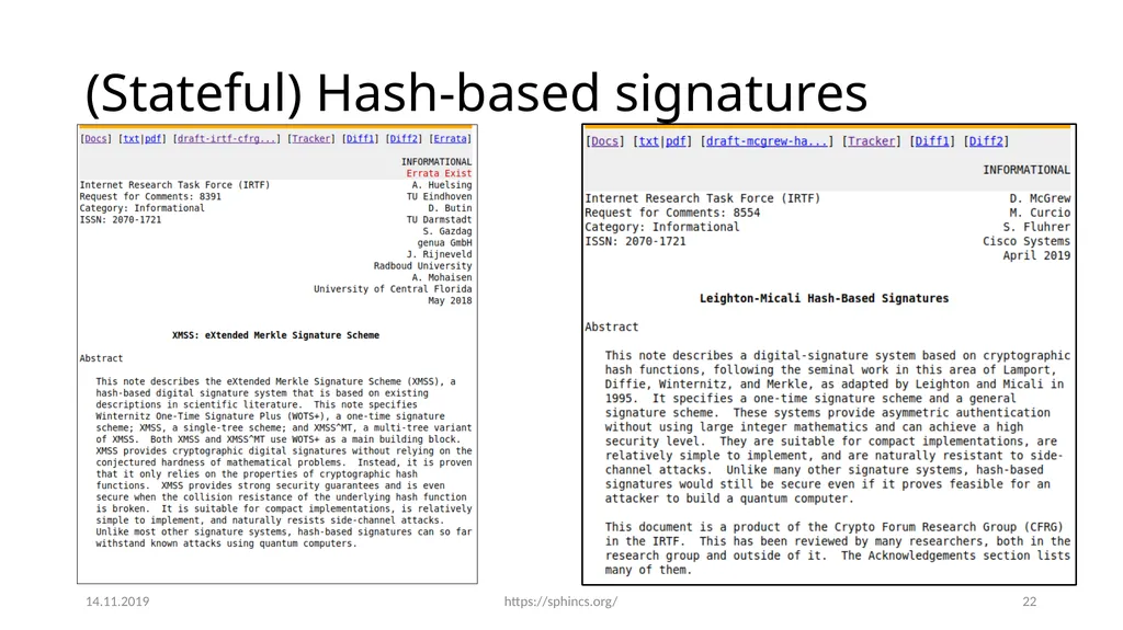 From hash-function security in a post-quantum - slide 22 of 48