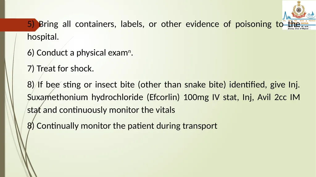 POISONING & SNAKE/ INSECT BITES LESSON -28 BY - slide 23 of 31