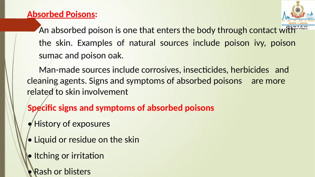 POISONING & SNAKE/ INSECT BITES LESSON -28 BY - slide 19 of 31
