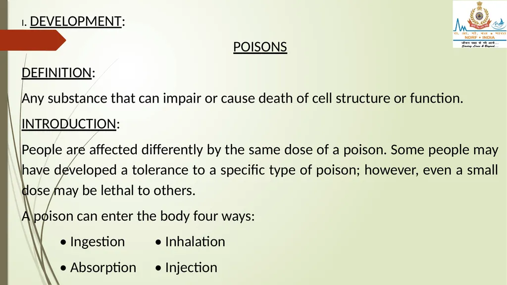 POISONING & SNAKE/ INSECT BITES LESSON -28 BY - slide 3 of 31