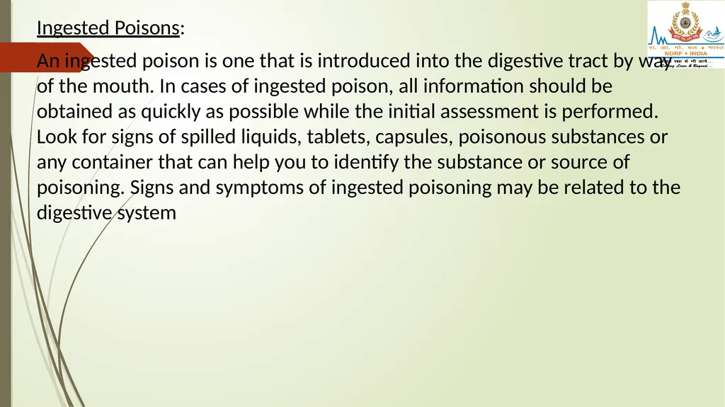 POISONING & SNAKE/ INSECT BITES LESSON -28 BY - slide 11 of 31