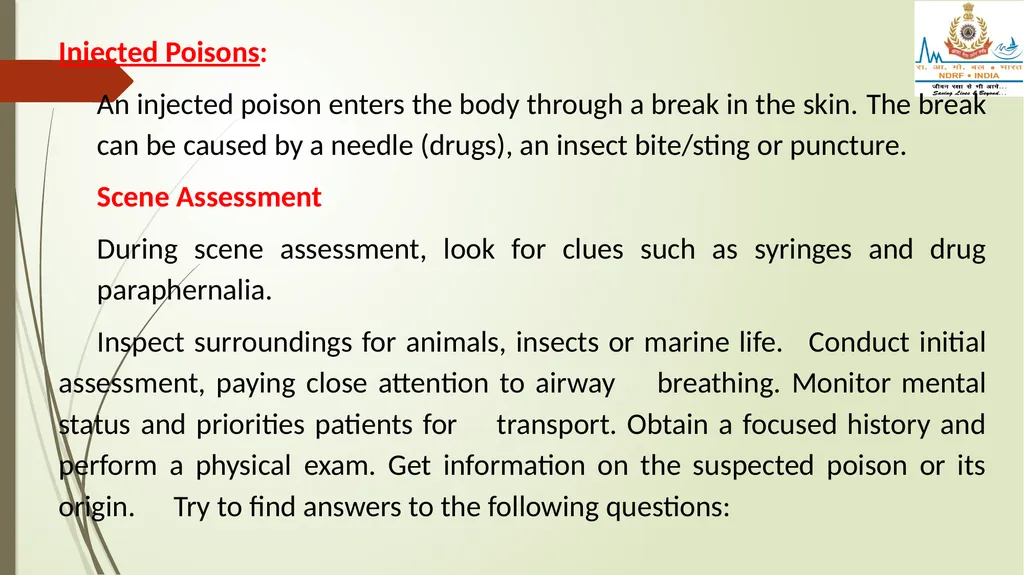 POISONING & SNAKE/ INSECT BITES LESSON -28 BY - slide 20 of 31