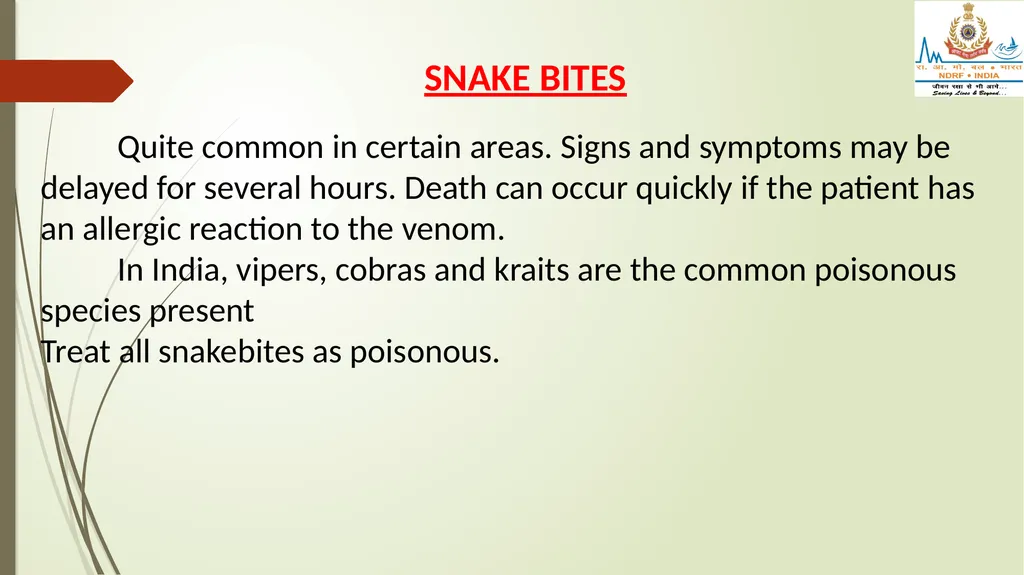 POISONING & SNAKE/ INSECT BITES LESSON -28 BY - slide 24 of 31