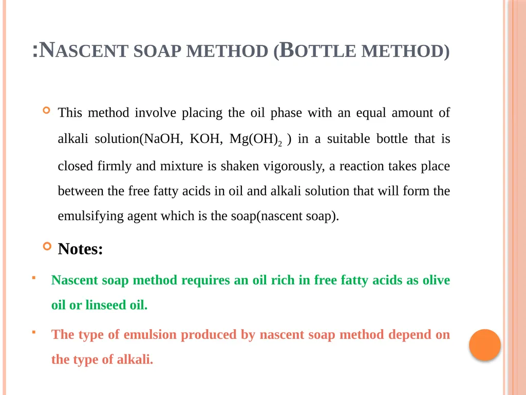 Emulsions EMULSIONS An emulsion is a dispersion in - slide 15 of 33