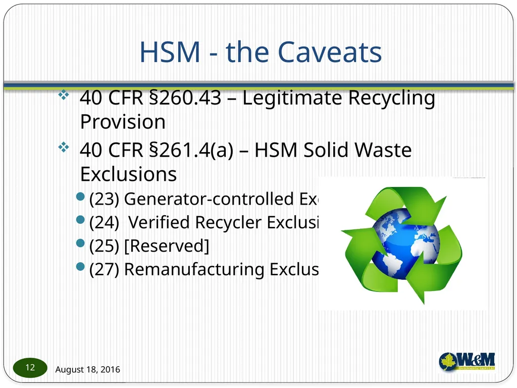 Solid and Hazardous Waste - New Hazardous - slide 12 of 28
